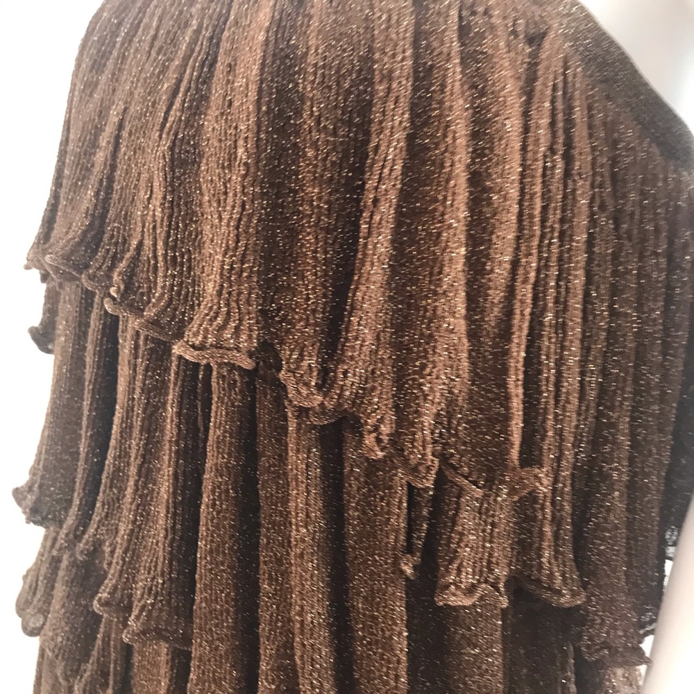 Missoni brown gold ruffle party dress - Picture 3 of 10